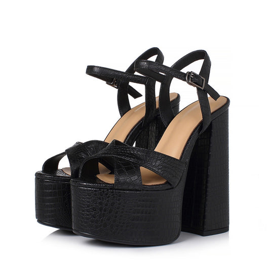 Women's Chunky Heel High Heel Platform Sandals - D&A