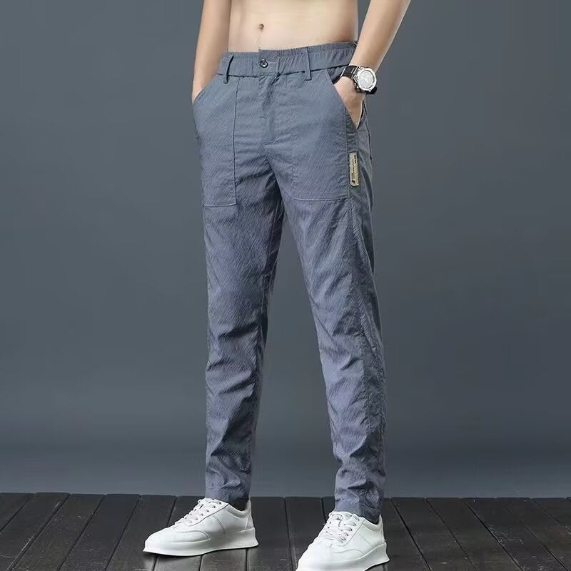 Men's Straight Breathable Quick-drying Fashion Brand All-matching Sports Trousers Gray - D&A