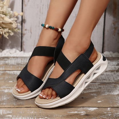 Women's Cloth Platform Beach Sandals - D&A