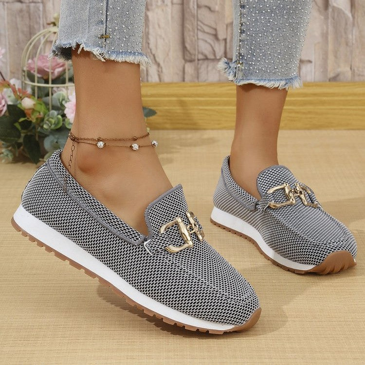 Women's All-match Casual Solid Color Flat Simple Sneaker - D&A