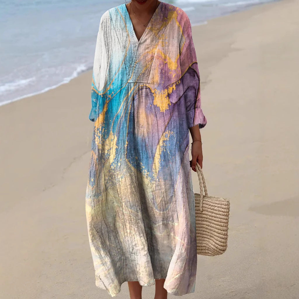 Holiday Long Sleeve Shirt Dress Women's Casual - D&A