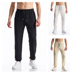 Silky Rib Fabric Casual Pants Baggy Straight Trousers - D&A
