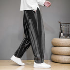 Bold Stripes Wide Men's Casual Pants - D&A