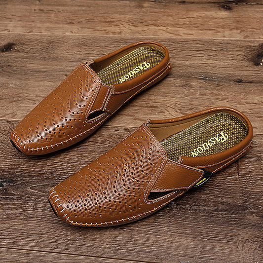 Muller Shoes Hole Low-top Cowhide Surface Slip-on - D&A