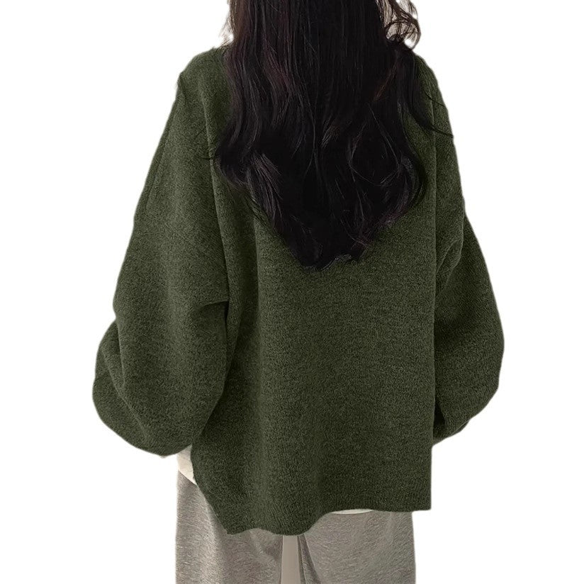 Idle Style Retro Crew Neck Pullover Sweater - D&A