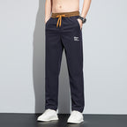 Ice Silk Quick-drying Loose Straight Sports Casual Pants Sapphire Blue - D&A