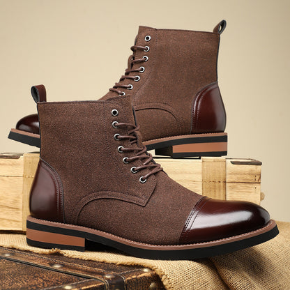 Men's Trendy Sleeve Leather All-match Casual Martin Boots - D&A