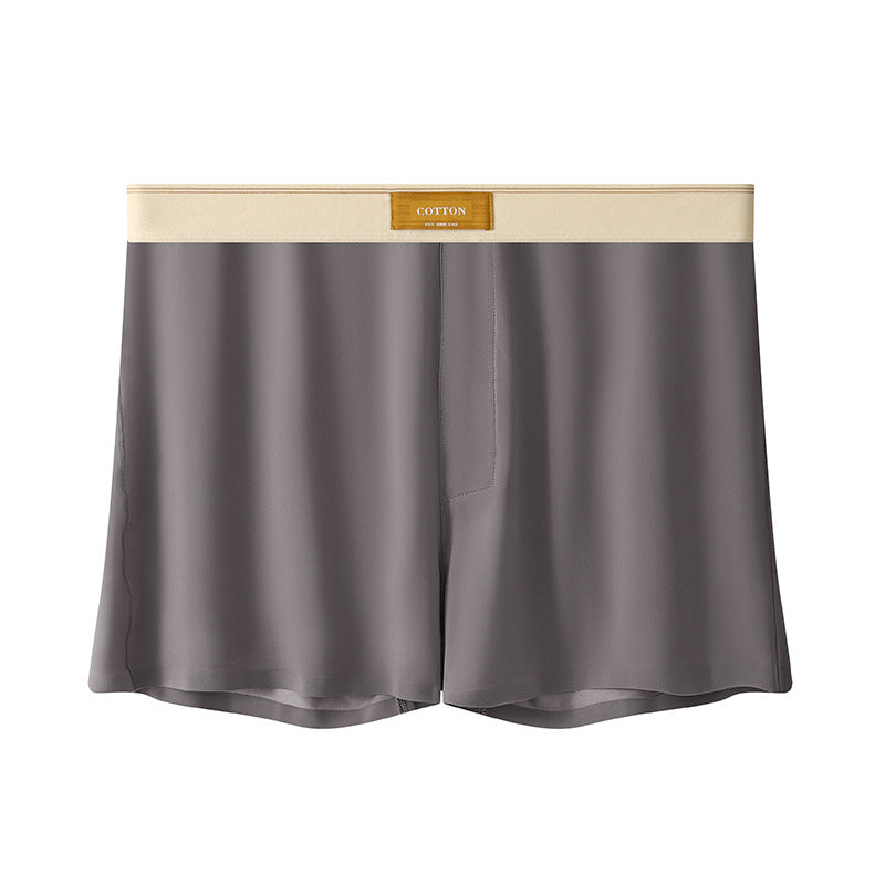 Men's Solid Color Loose Breathable Ice Silk Underwear Brown Gray - D&A