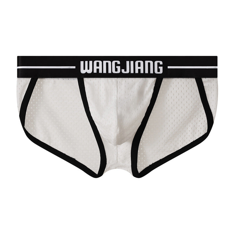Mesh Breathable Ice Silk Men's Triangle Underwear White - D&A