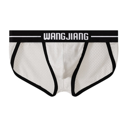 Mesh Breathable Ice Silk Men's Triangle Underwear White - D&A