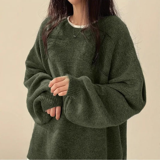 Idle Style Retro Crew Neck Pullover Sweater - D&A