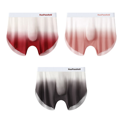New Ice Silk Huajielong Men's Underwear Red Pink Dark Gray - D&A