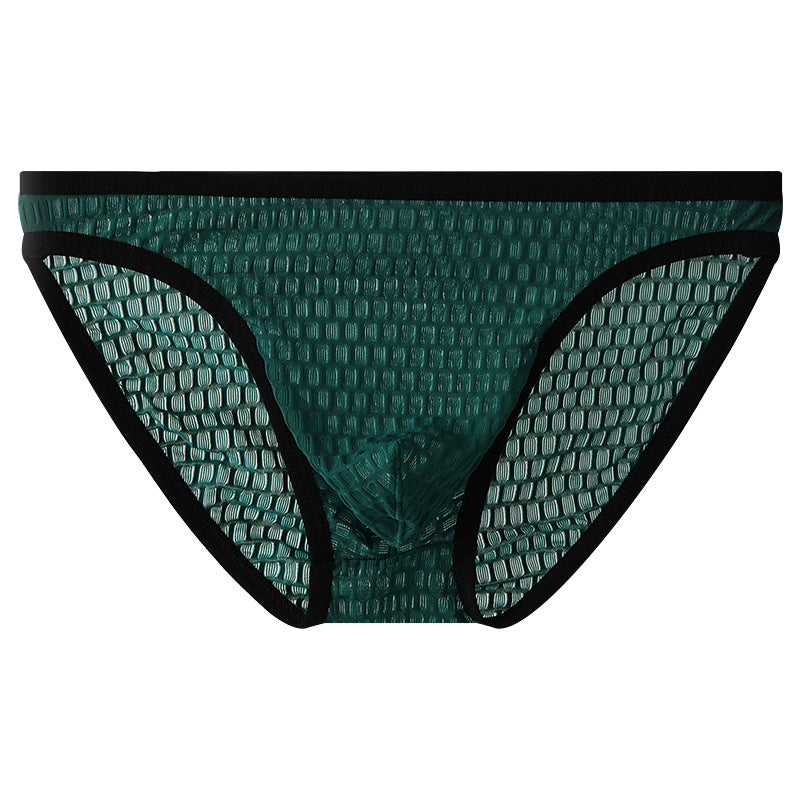 Men's Low Waist Transparent Visual Underwear Green - D&A