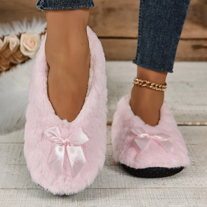 Women's Indoor Comfortable Breathable Warm Closed-toe Slippers Soft Pink Red Color - D&A