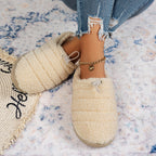 String Clip Adjustable Half Slippers Cotton Shoes Indoor And Outdoor White - D&A