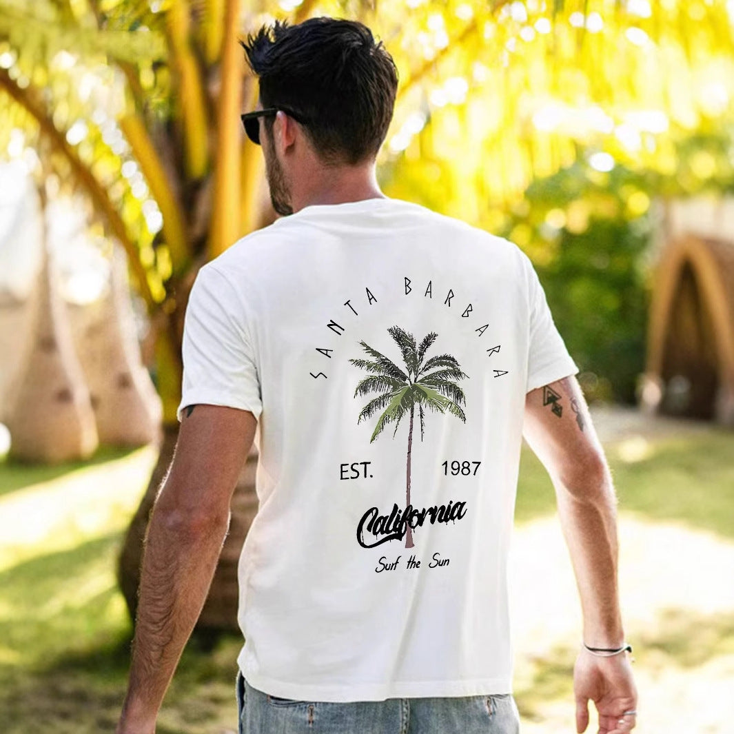 Men's Summer All-matching Fashion Casual Top White Pure Cotton - D&A