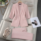 Three-quarter Sleeve Waist Trimming Casual Stylish Thin Suit - D&A