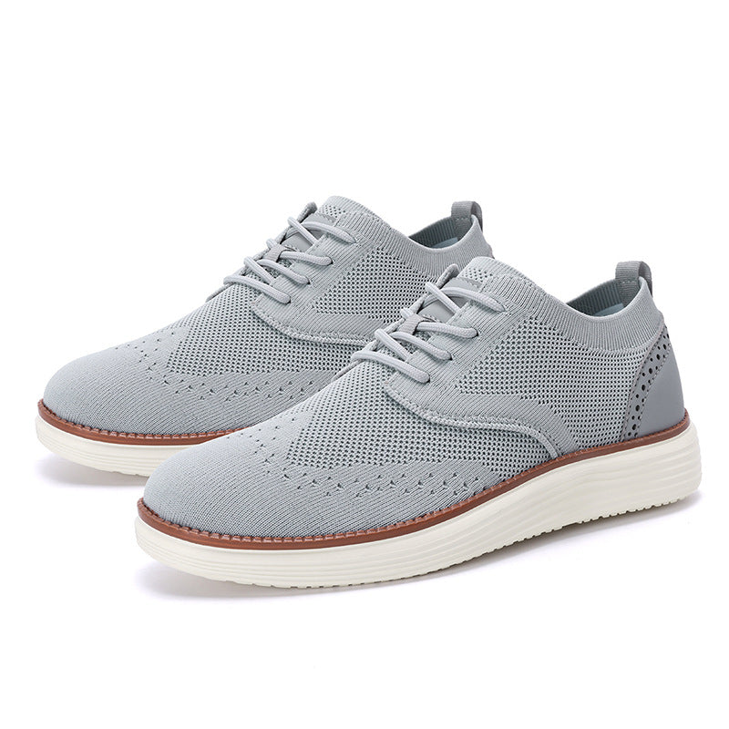 Outdoor Fly Woven Mesh Hiking Versatile Men's Casual Shoes Gray - D&A