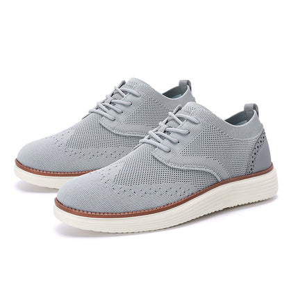Outdoor Fly Woven Mesh Hiking Versatile Men's Casual Shoes Gray - D&A