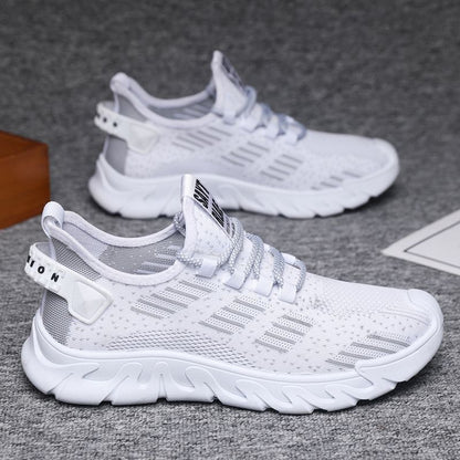 Men's Sports Soft Bottom Light Running Shoes White 921 - D&A