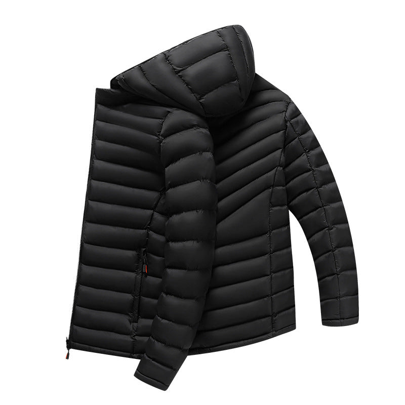 Men's Lightweight Down Cotton-padded Jacket Storage Rib Coat - D&A