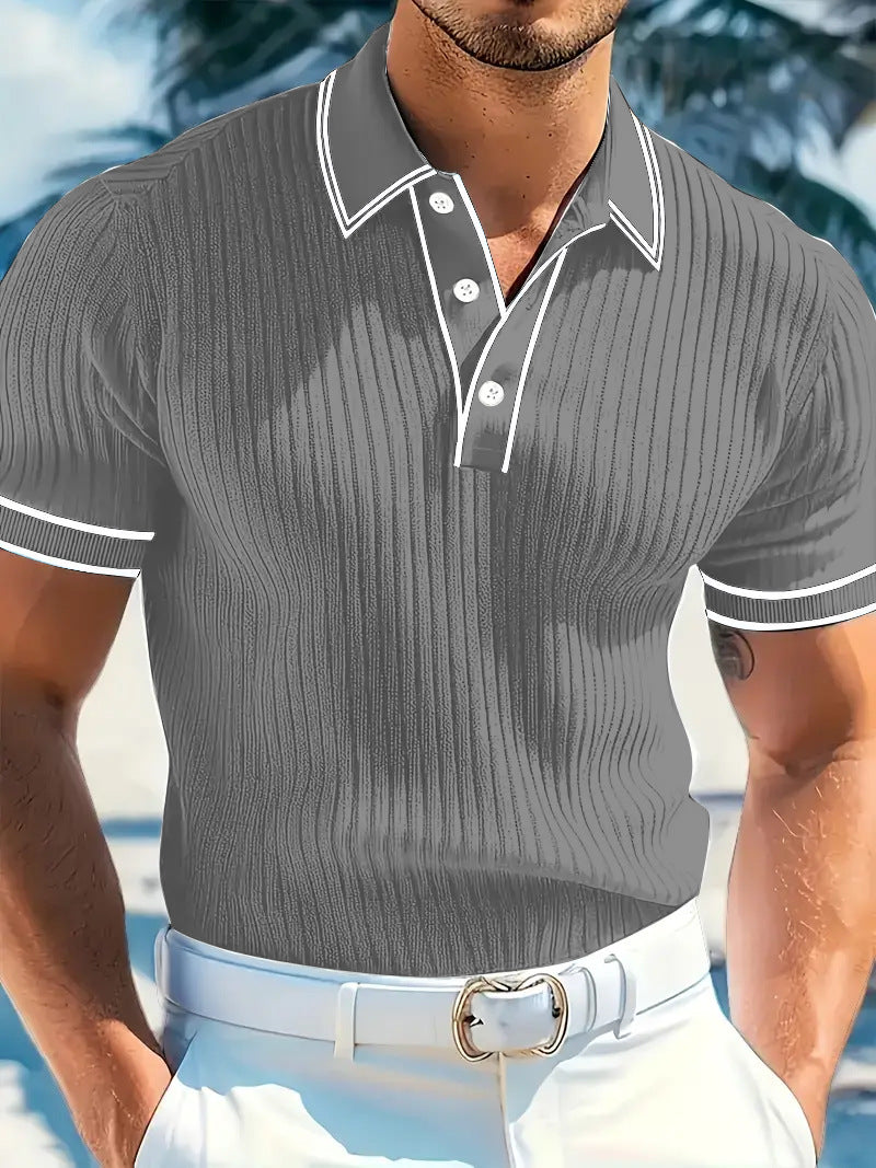 Men's POLO Short-sleeved Shirt Summer Gray - D&A
