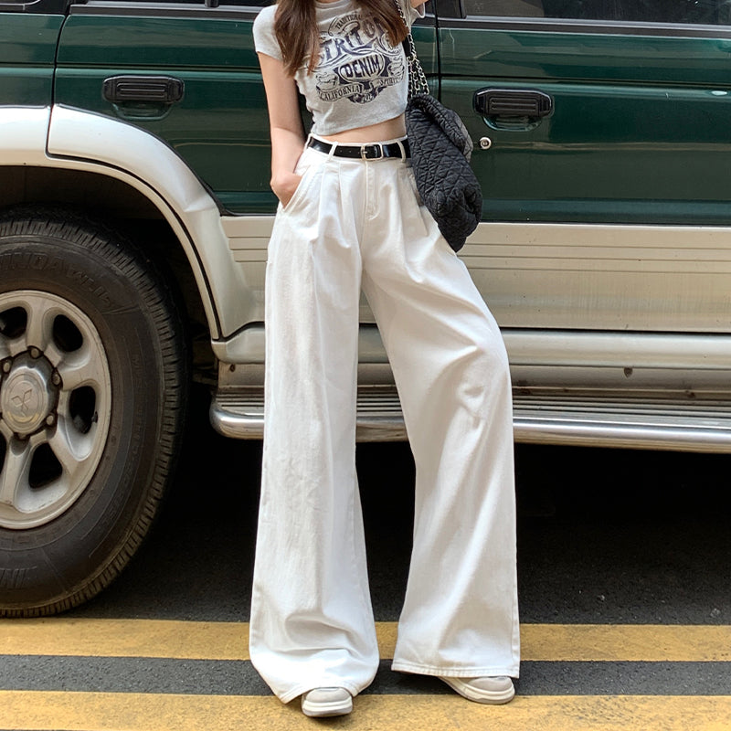 Women's Plus Size Loose American White Jeans - D&A