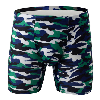 Men's Camouflage Loose U Convex Casual Sports Boxers Green White Camo - D&A