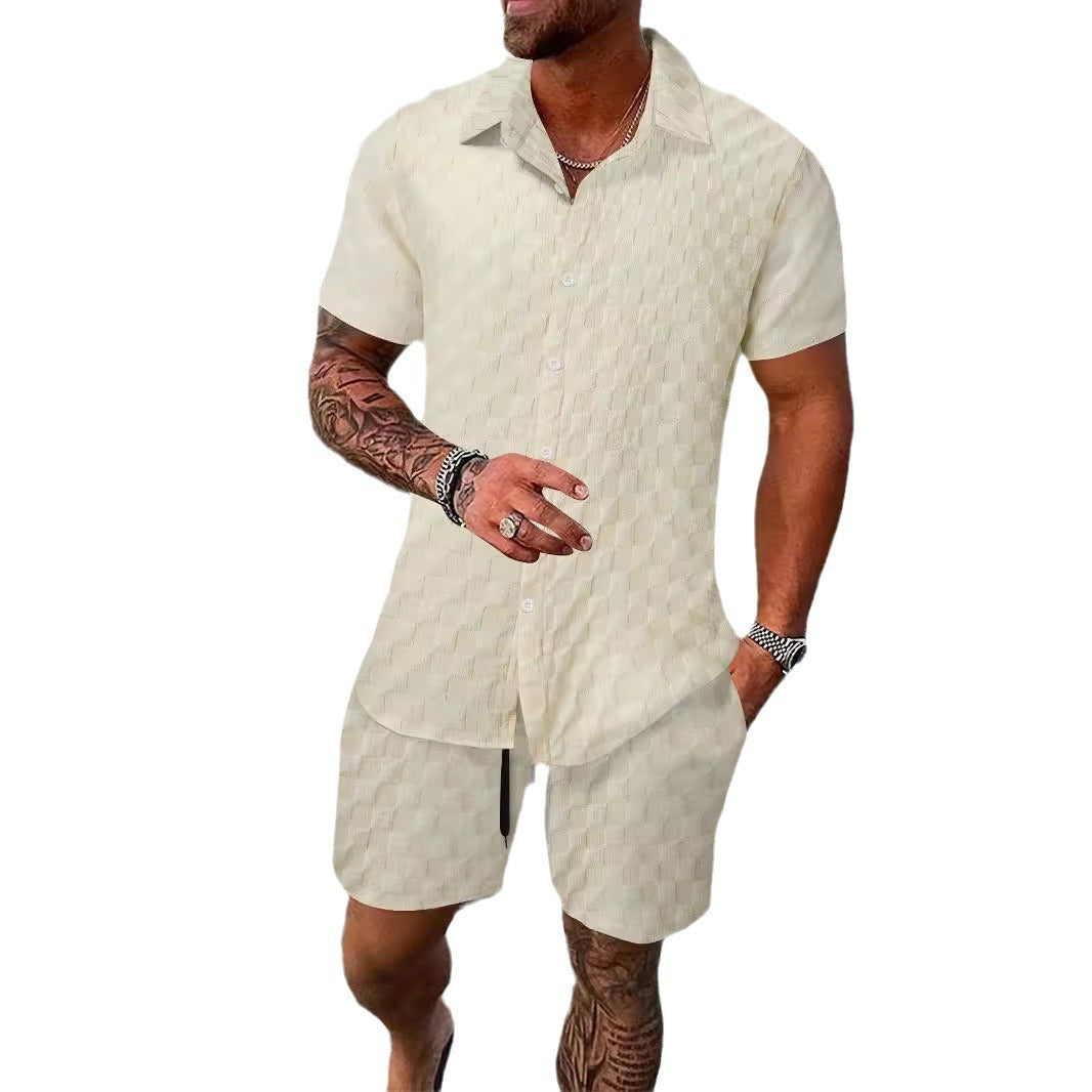 Men's Chemical Fiber Shirt Casual Suit - D&A