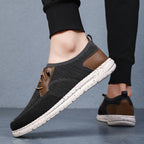 Men's Laceless Canvas Shoes Lightweight Breathable Plus Size Social Casual Men's Shoes - D&A