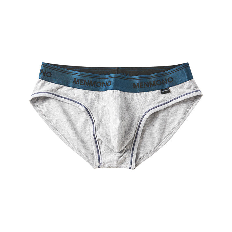 Men's Underwear Low Waist Cotton Tight Sexy Comfortable Breathable Gray And Blue - D&A