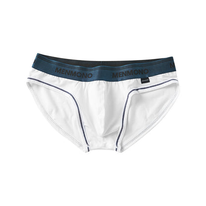 Men's Underwear Low Waist Cotton Tight Sexy Comfortable Breathable White And Blue - D&A