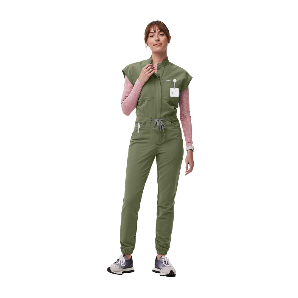 Hand Washing Suit One-piece Suit High Quality Operating Room Medical Nurses' Uniform 42166 Bean Green - D&A