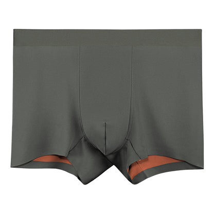 Men's Underwear Modal Double-sided Seamless Boxers Burnt Tea Brown - D&A