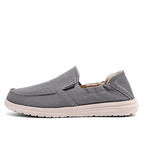 Plus Size Men's Canvas Shoes One Pedal Loafer Cloth Shoes Gray - D&A