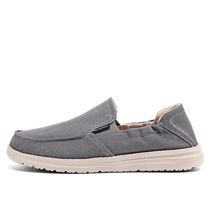 Plus Size Men's Canvas Shoes One Pedal Loafer Cloth Shoes Gray - D&A