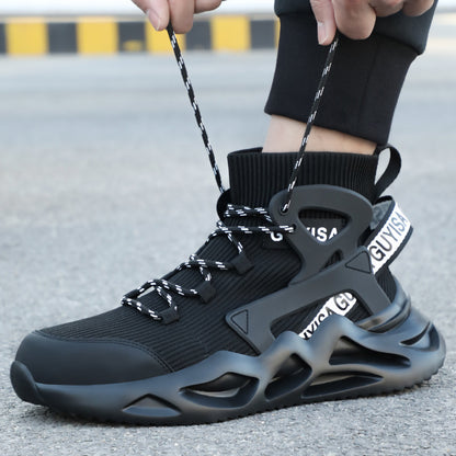 Men's Breathable And Smash-resistant Anti-seepage Steel Toe Cap Work Shoes - D&A