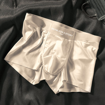 Satin Light Luxury Men's Ice Silk Underwear White - D&A