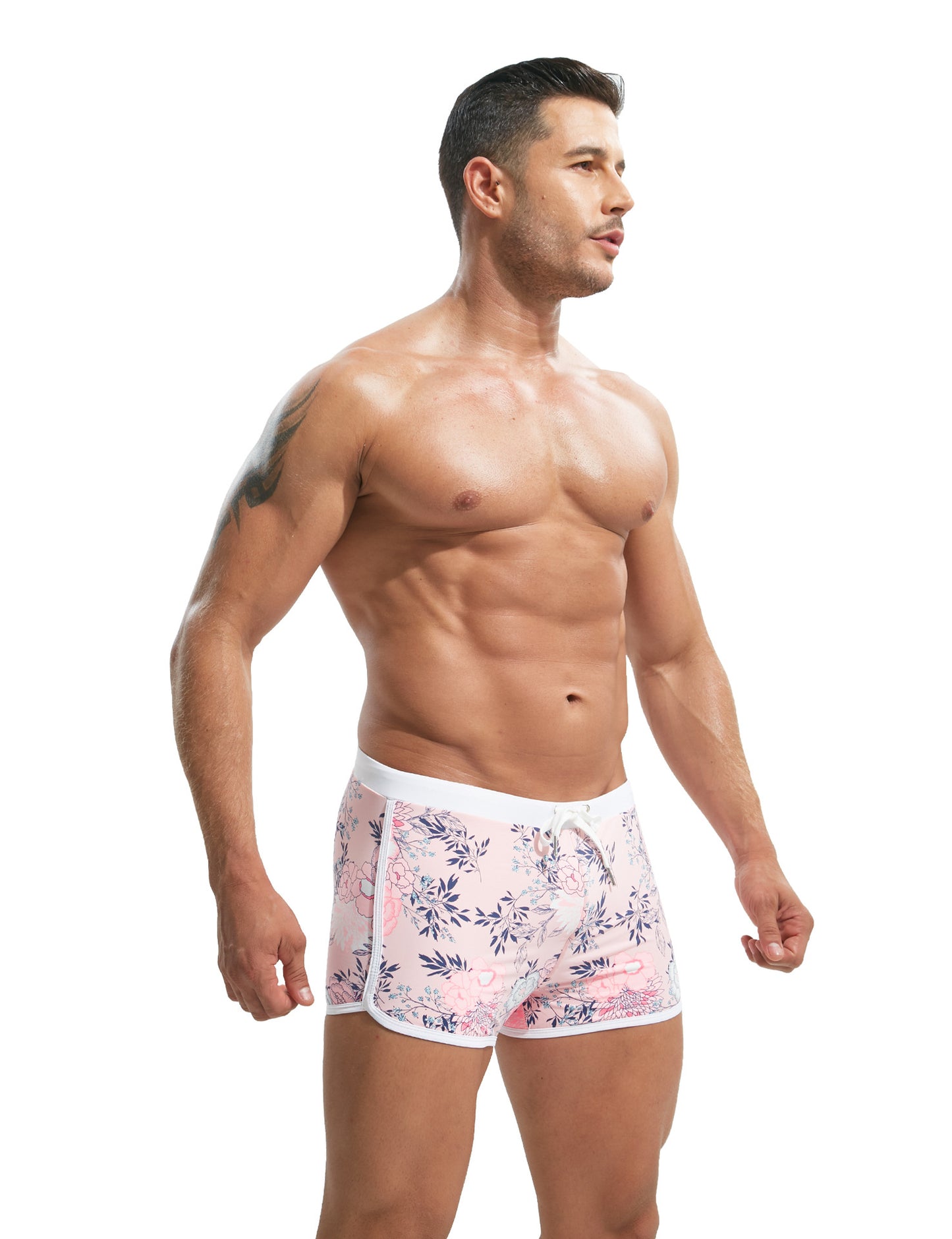Summer Men's Nylon Printing Swim Briefs Leaf Foundation - D&A