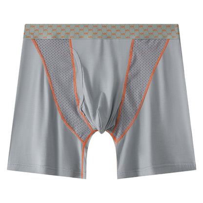 Men's Boxers Transparent Mesh Shorts Light Gray - D&A