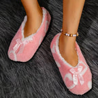 Women's Indoor Comfortable Breathable Warm Closed-toe Slippers Soft Pink Heart - D&A