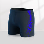 Men's Quick-drying Professional Sports Fitness High Waist Swimming Trunks Sapphire Blue - D&A
