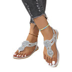 Women's Sequined European And American Fashion Flat Bottom Flip-flops Sandals - D&A