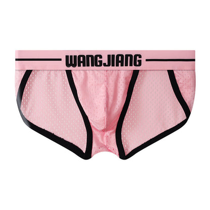 Mesh Breathable Ice Silk Men's Triangle Underwear Pink - D&A