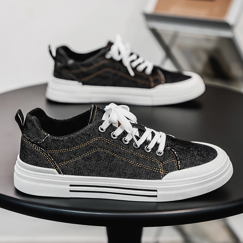 Men's Korean-style Fashion Plus Size Low-top Casual Denim All-matching Sneakers - D&A