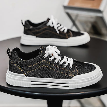 Men's Korean-style Fashion Plus Size Low-top Casual Denim All-matching Sneakers - D&A