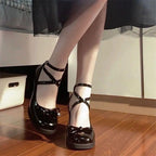Mary Jane Shoes French Black Niche Design British Style Black Upgraded Version 6.5cm - D&A