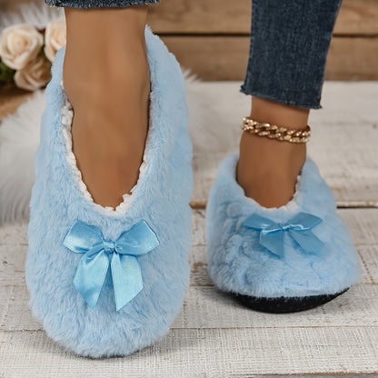 Women's Indoor Comfortable Breathable Warm Closed-toe Slippers Soft Sky Blue - D&A