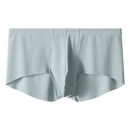 Men's Mid-rise Boxers Ice Silk Solid Color Underwear Sky Blue - D&A