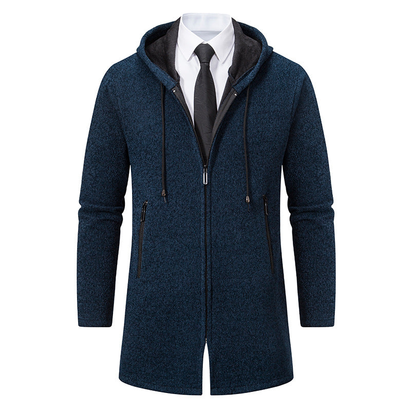 New Men's Chenille Hooded Cardigan Sweater - D&A